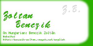 zoltan benczik business card